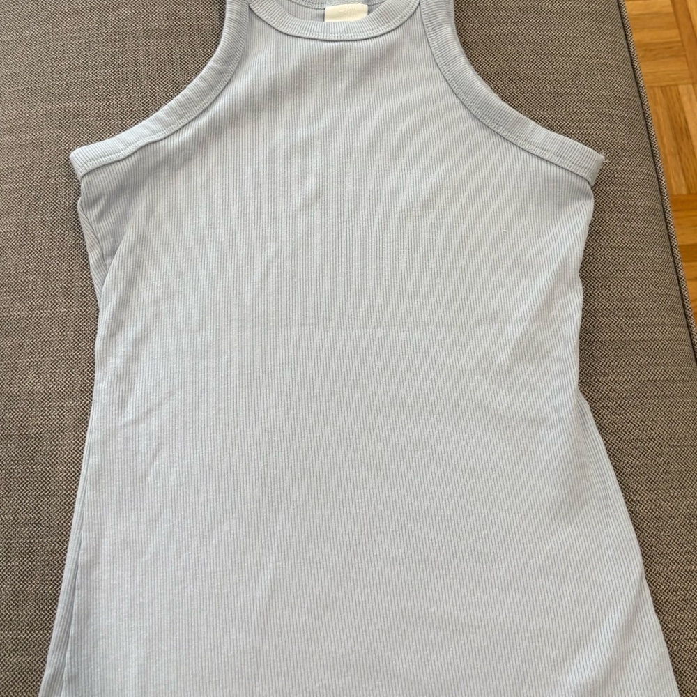 H&M Women's Light Gray Ribbed Tank Top